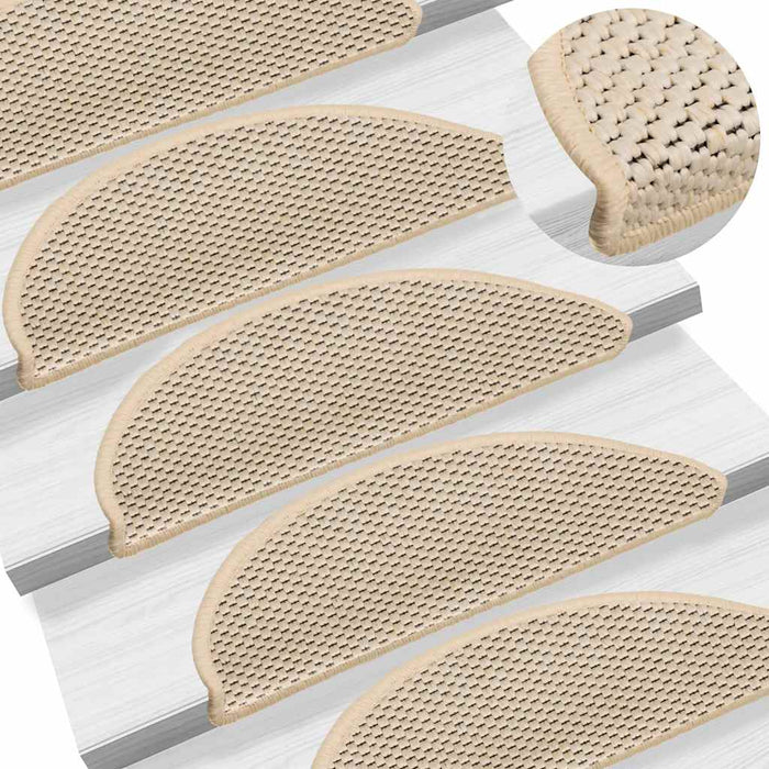 Tappeti Autoadesivi Scale Aspetto Sisal 30pz 56x17x3 cm Berbero 3365869