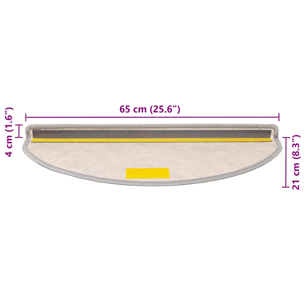 vidaXL Tappeti Adesivi Scale Aspetto Sisal 30 pz 65x21x4 cm Platino