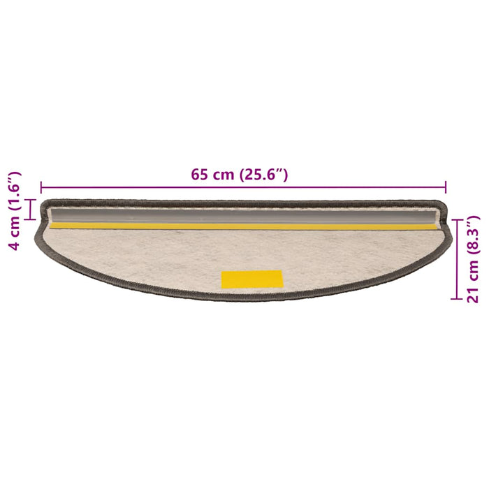 Tappeti Adesivi per Scale Sisal 30pz 65x21x4cm Beige Marrone 3365872