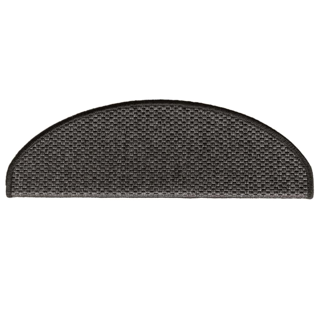 vidaXL Tappeti Adesivi Scale Aspetto Sisal 30 pz 65x21x4 cm Antracite