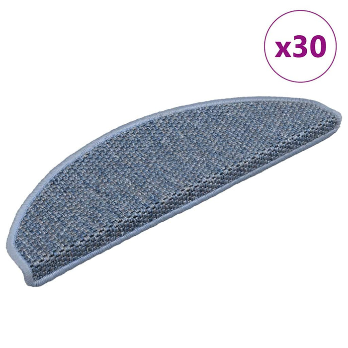 Tappeti Autoadesivi per Scale Aspetto Sisal 30pz 65x21x4 cm Blu