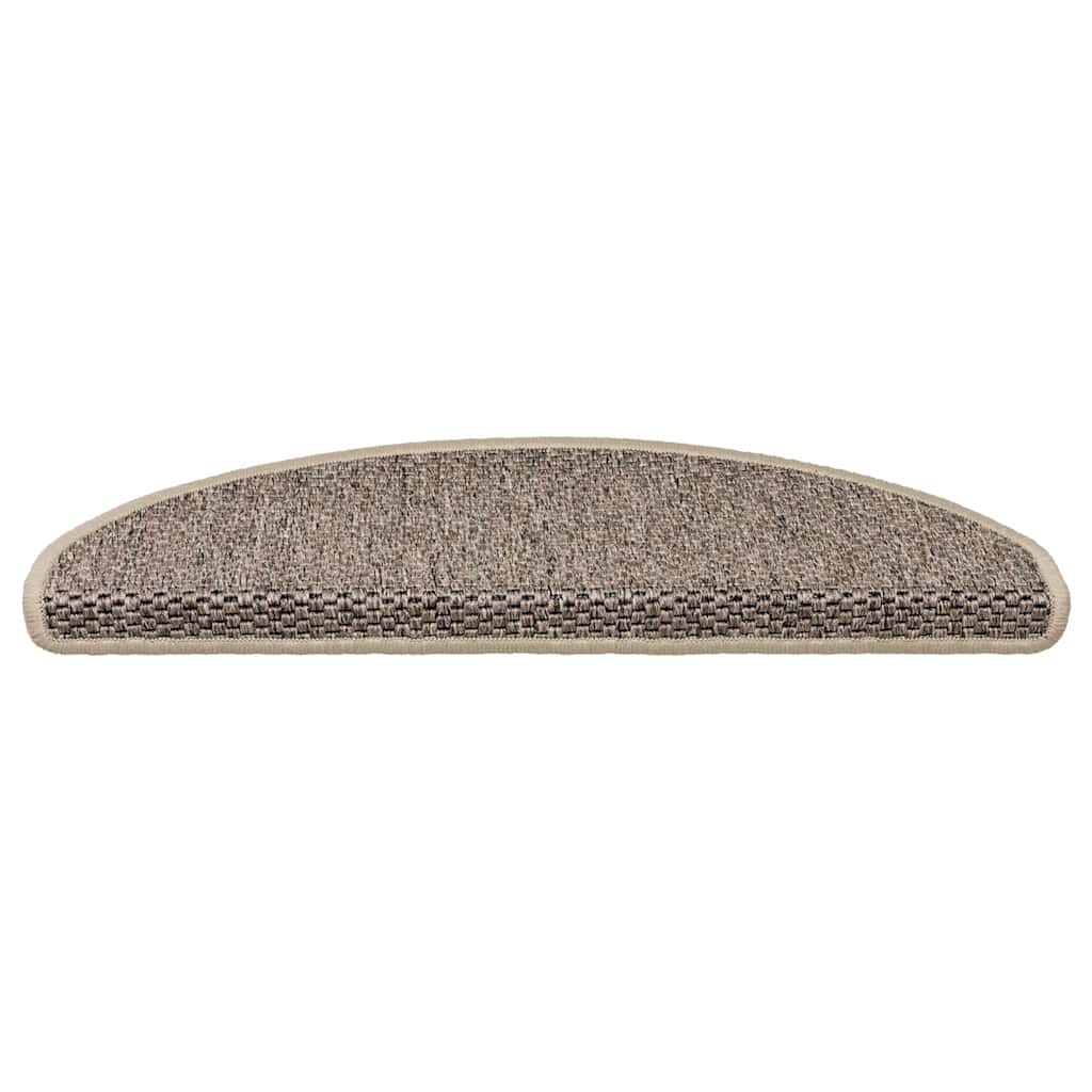 vidaXL Tappeti Adesivi Scale Aspetto Sisal 30 pz 65x21x4cm Beige Scuro