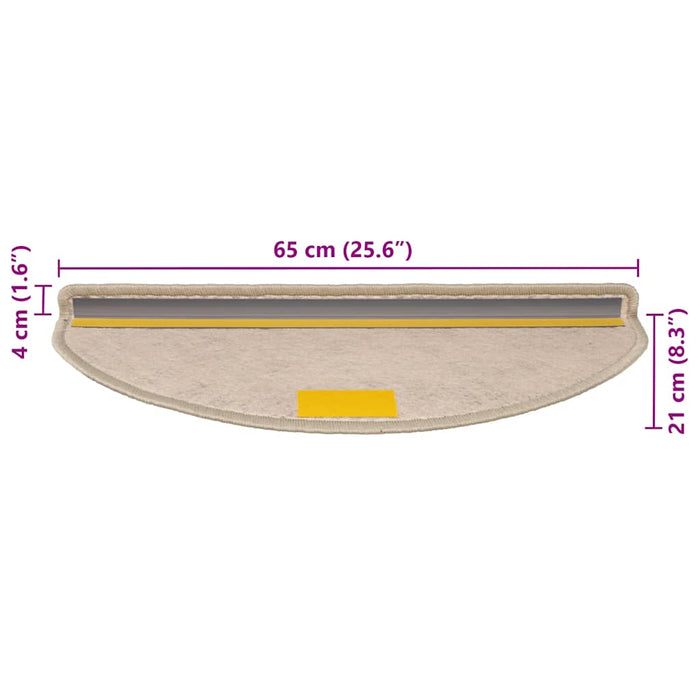 Tappeti Adesivi Scale Aspetto Sisal 30 pz 65x21x4cm Beige Scuro 3365878