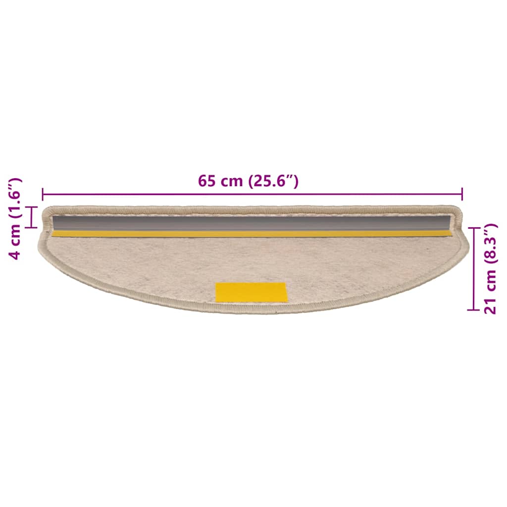 vidaXL Tappeti Adesivi Scale Aspetto Sisal 30 pz 65x21x4cm Beige Scuro
