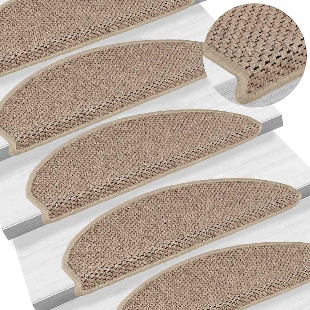 Tappeti Autoadesivi Scale Aspetto Sisal 30 pz 65x21x4 cm Sabbia 3365879