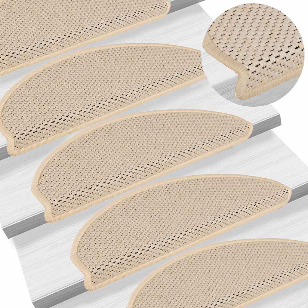 Tappeti Autoadesivi Scale Aspetto Sisal 30pz 65x21x4 cm Berbero 3365881