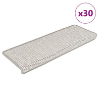 Tappeti Adesivi Scale Aspetto Sisal 30 pz 65x21x4 cm Platino