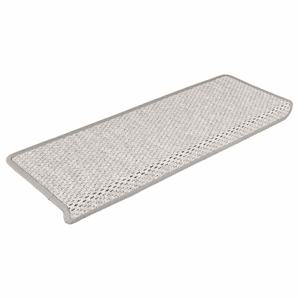 Tappeti Adesivi Scale Aspetto Sisal 30 pz 65x21x4 cm Platino 3365882