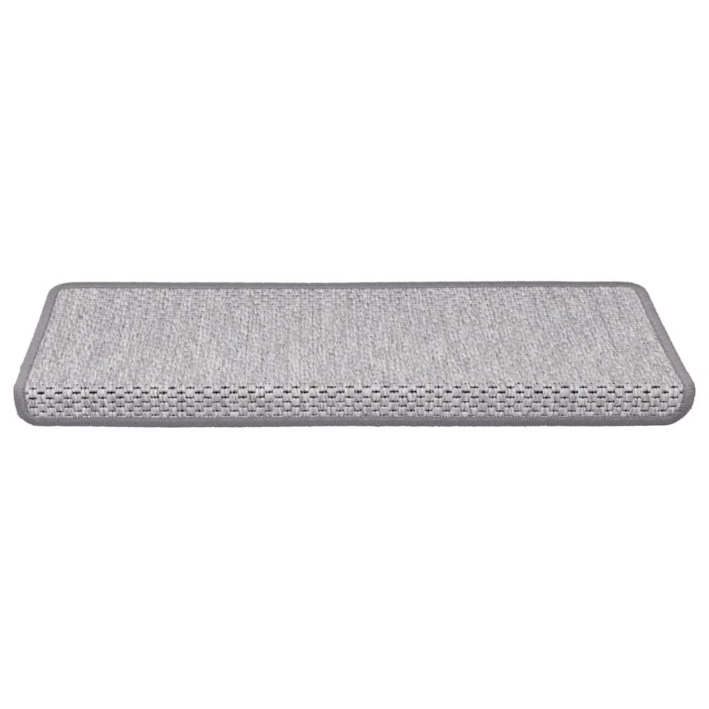 Tappeti Adesivi Scale Aspetto Sisal 30 pz 65x21x4 cm Platino