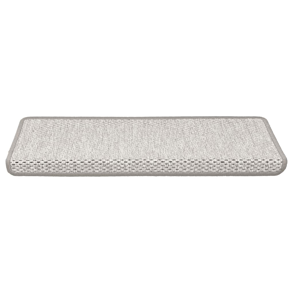 Tappeti Adesivi Scale Aspetto Sisal 30 pz 65x21x4 cm Platino 3365882