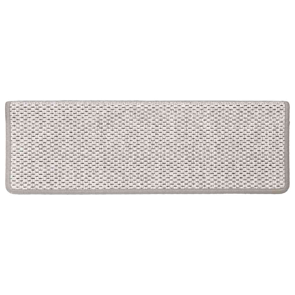 Tappeti Adesivi Scale Aspetto Sisal 30 pz 65x21x4 cm Platino