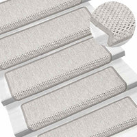 Tappeti Adesivi Scale Aspetto Sisal 30 pz 65x21x4 cm Platino 3365882