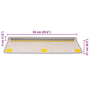 Tappeti Adesivi Scale Aspetto Sisal 30 pz 65x21x4 cm Platino 3365882