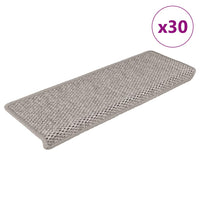 Tappeti Autoadesivi Scale Aspetto Sisal 30 pz 65x21x4cm Argento
