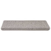 Tappeti Autoadesivi Scale Aspetto Sisal 30 pz 65x21x4cm Argento