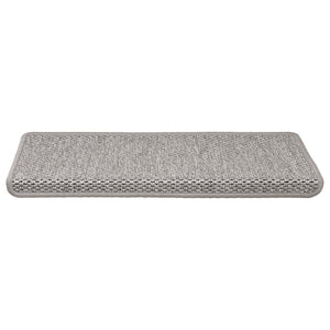 Tappeti Autoadesivi Scale Aspetto Sisal 30 pz 65x21x4cm Argento