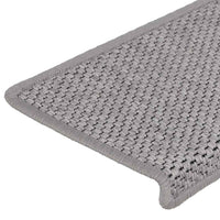 Tappeti Autoadesivi Scale Aspetto Sisal 30 pz 65x21x4cm Argento 3365883