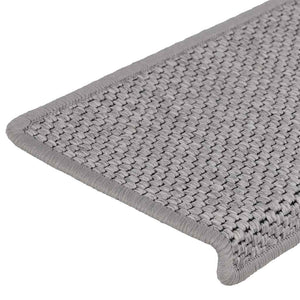 Tappeti Autoadesivi Scale Aspetto Sisal 30 pz 65x21x4cm Argento 3365883