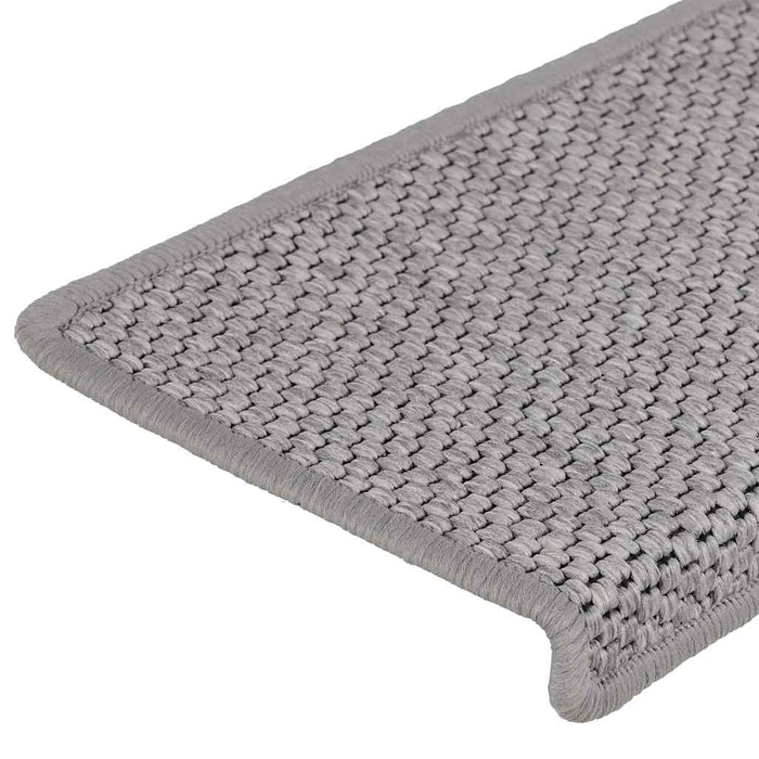 Tappeti Autoadesivi Scale Aspetto Sisal 30 pz 65x21x4cm Argento 3365883