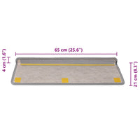 Tappeti Autoadesivi Scale Aspetto Sisal 30 pz 65x21x4cm Argento