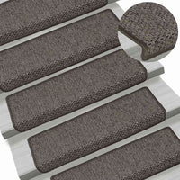 vidaXL Tappeti Adesivi per Scale Sisal 30pz 65x21x4cm Grigio e Beige