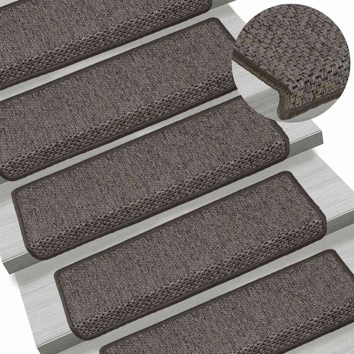 vidaXL Tappeti Adesivi per Scale Sisal 30pz 65x21x4cm Grigio e Beige