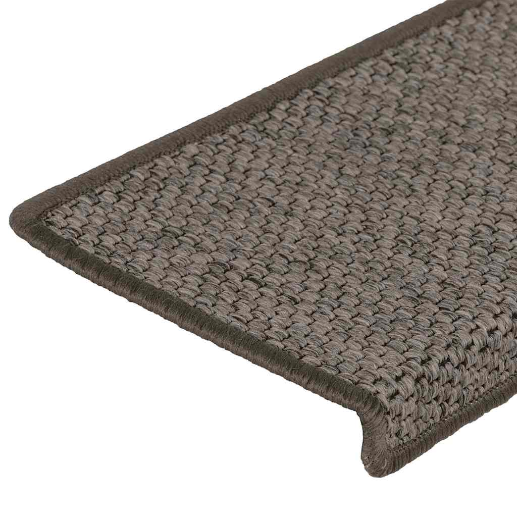 vidaXL Tappeti Adesivi per Scale Sisal 30pz 65x21x4cm Grigio e Beige