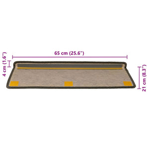 Tappeti Adesivi per Scale Sisal 30pz 65x21x4cm Grigio e Beige 3365884