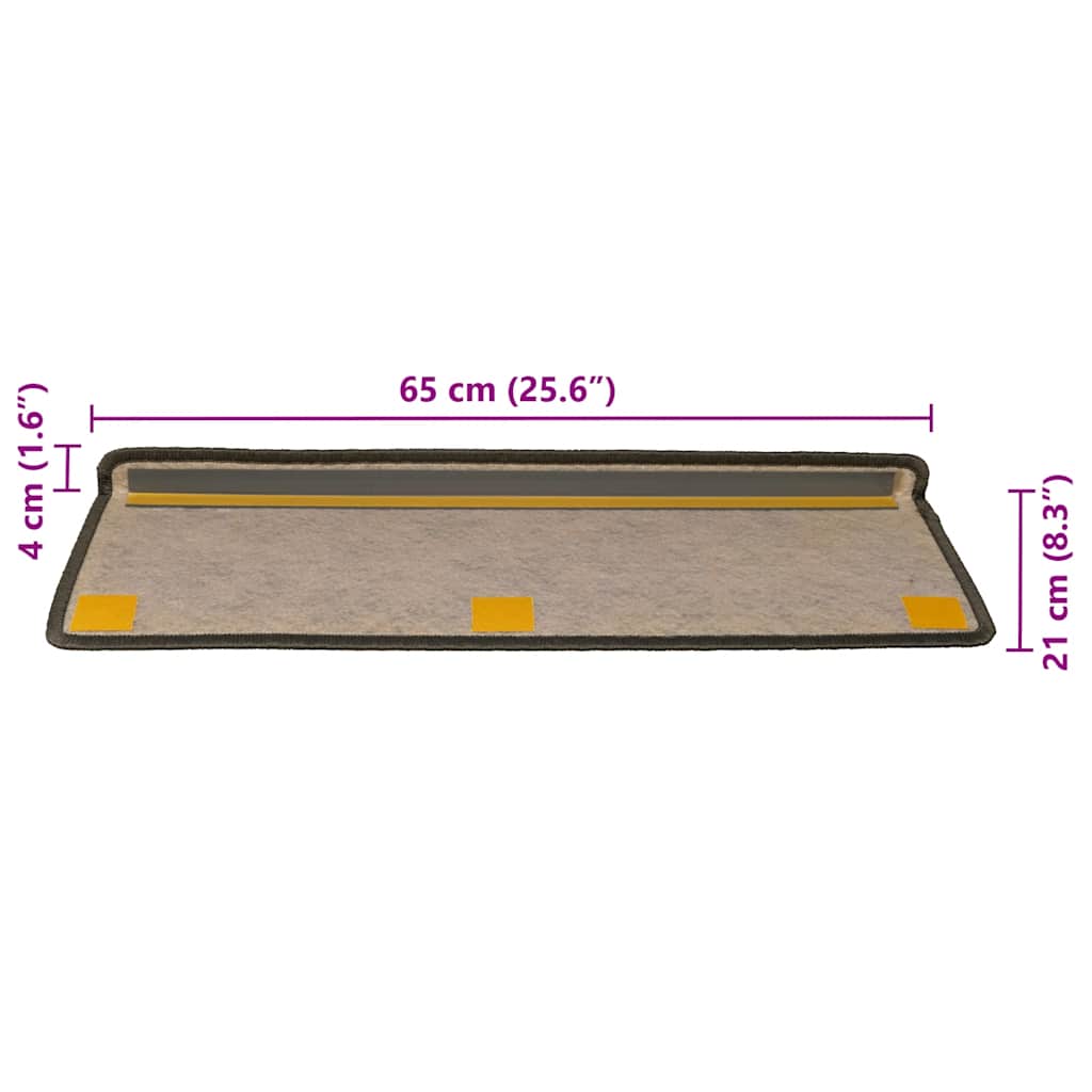 vidaXL Tappeti Adesivi per Scale Sisal 30pz 65x21x4cm Grigio e Beige