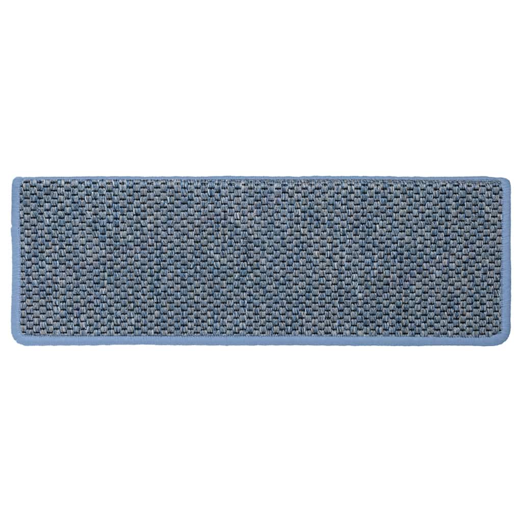 vidaXL Tappeti Autoadesivi per Scale Aspetto Sisal 30pz 65x21x4 cm Blu