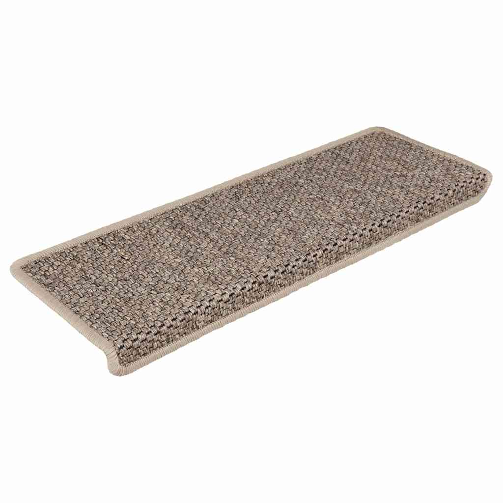 Tappeti Adesivi Scale Aspetto Sisal 30 pz 65x21x4cm Beige Scuro 3365890