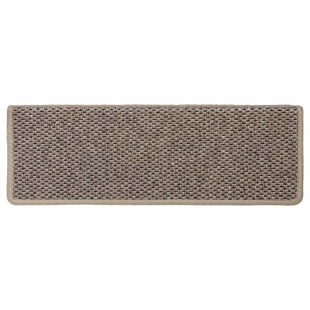 Tappeti Adesivi Scale Aspetto Sisal 30 pz 65x21x4cm Beige Scuro 3365890