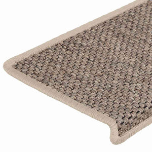 vidaXL Tappeti Adesivi Scale Aspetto Sisal 30 pz 65x21x4cm Beige Scuro
