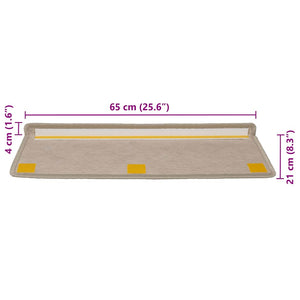 Tappeti Adesivi Scale Aspetto Sisal 30 pz 65x21x4cm Beige Scuro 3365890