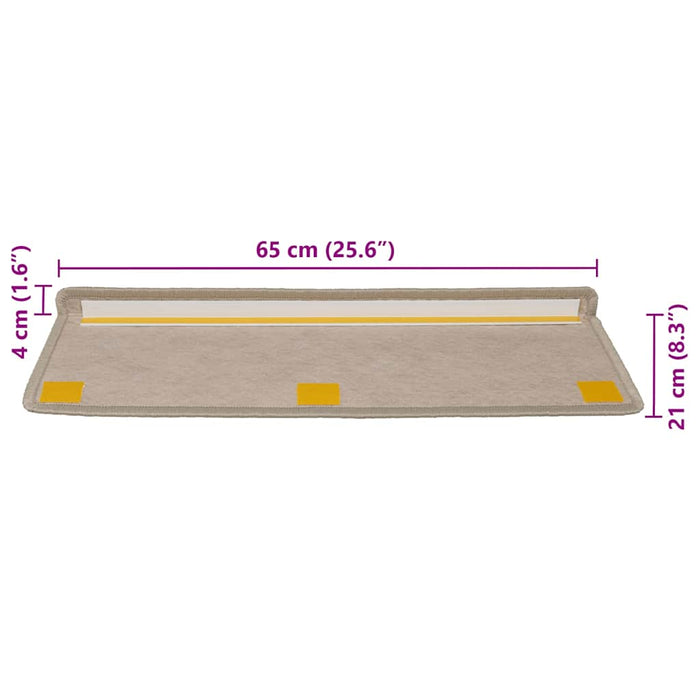 Tappeti Adesivi Scale Aspetto Sisal 30 pz 65x21x4cm Beige Scuro 3365890