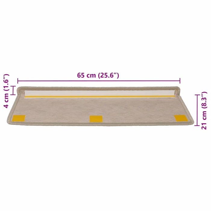 vidaXL Tappeti Adesivi Scale Aspetto Sisal 30 pz 65x21x4cm Beige Scuro