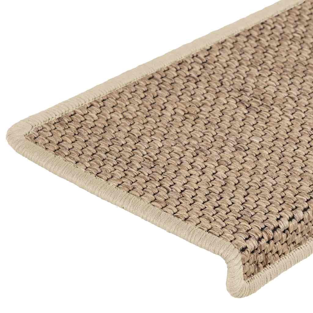 Tappeti Autoadesivi Scale Aspetto Sisal 30 pz 65x21x4 cm Sabbia 3365891