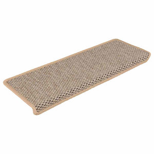 Tappeti Adesivi Scale Aspetto Sisal 30pz 65x21x4cm Beige Chiaro 3365892