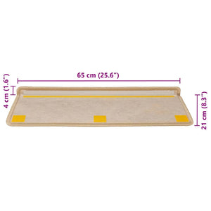 vidaXL Tappeti Adesivi Scale Aspetto Sisal 30pz 65x21x4cm Beige Chiaro
