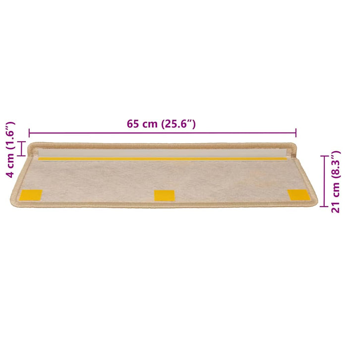 vidaXL Tappeti Adesivi Scale Aspetto Sisal 30pz 65x21x4cm Beige Chiaro