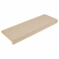 vidaXL Tappeti Autoadesivi Scale Aspetto Sisal 30 pz 65x21x4 cm Crema