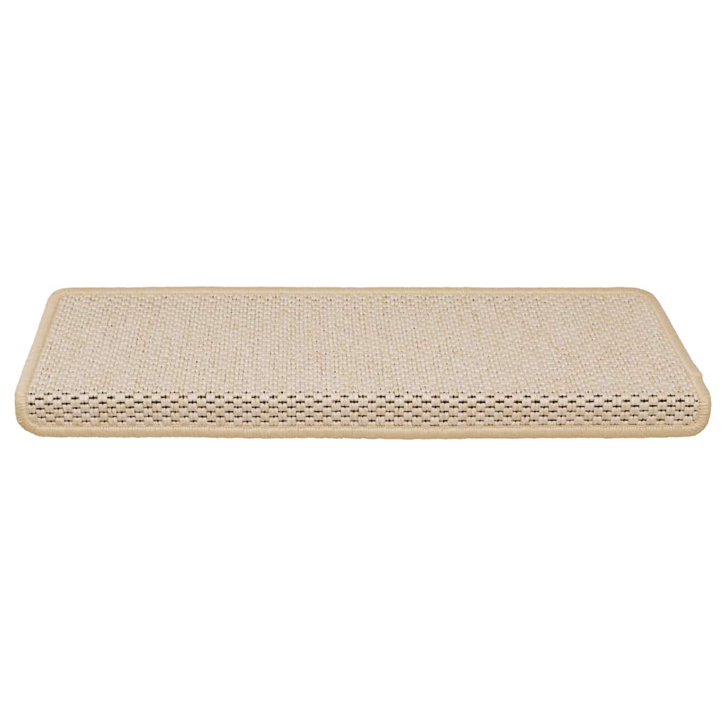 vidaXL Tappeti Autoadesivi Scale Aspetto Sisal 30 pz 65x21x4 cm Crema