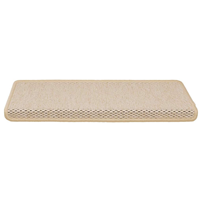 vidaXL Tappeti Autoadesivi Scale Aspetto Sisal 30 pz 65x21x4 cm Crema
