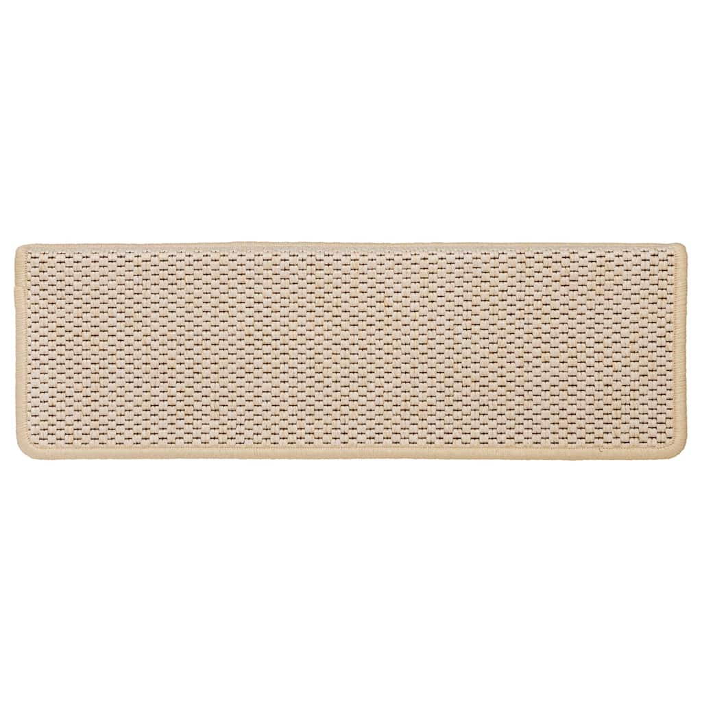 vidaXL Tappeti Autoadesivi Scale Aspetto Sisal 30 pz 65x21x4 cm Crema