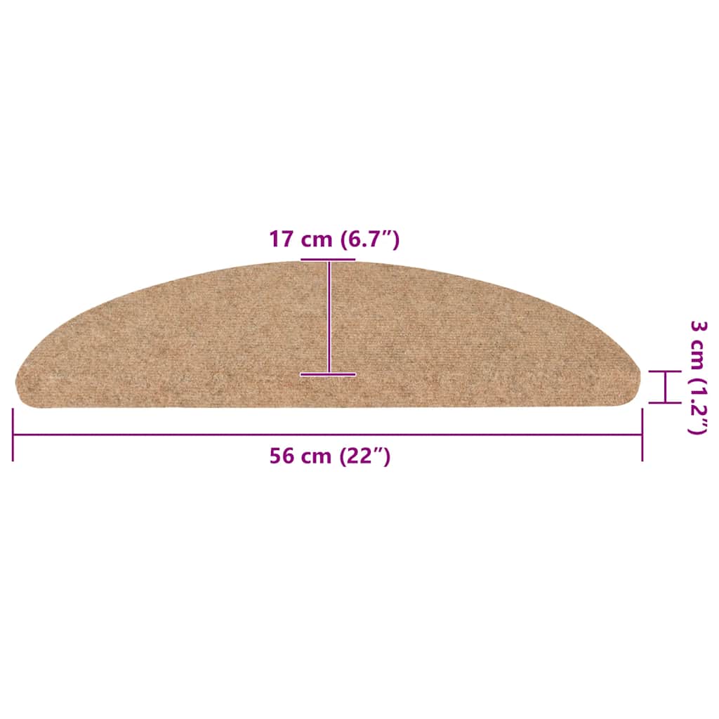 Tappetini Autoadesivi per Scale 20 pz Beige 56x17x3 cm 3365894