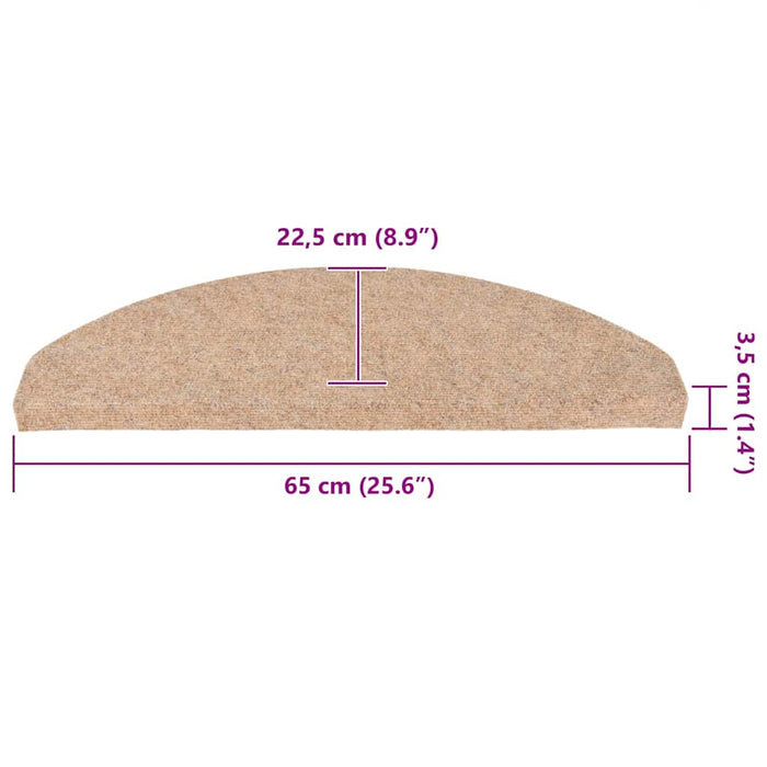 Tappetini Autoadesivi per Scale 30 pz Beige 65x22,5x3,5 cm 3365897