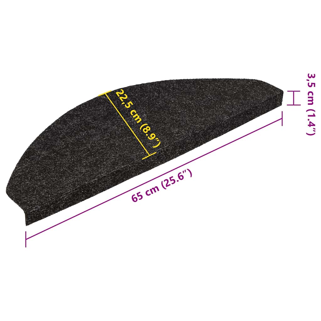 Tappetini Autoadesivi per Scale 20 pz Antracite 65x22,5x3,5 cm 3365901