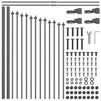 Recinzione per Giardino Grigio 340 x 75 cm 3360094