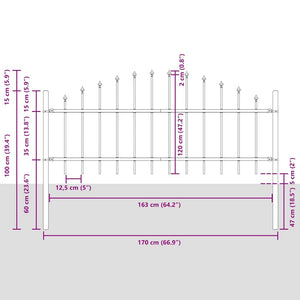 Recinzione per Giardino Grigio 340 x 75 cm 3360094