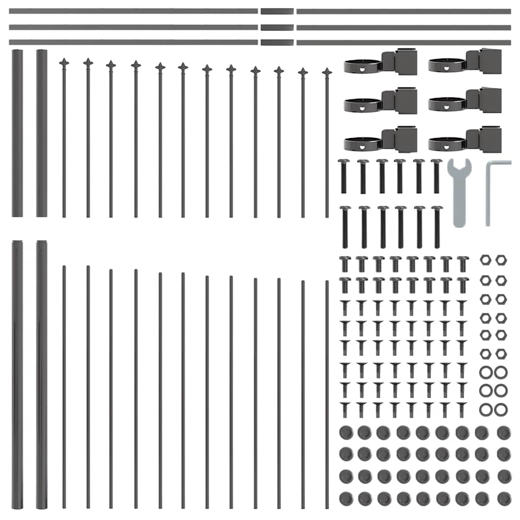 Recinzione per Giardino Grigio 1360 x 175 cm 3360134